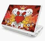 Rose Heart Design Skin Cover Decal Sticker for MSI Wind U100 Netbook Laptop