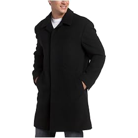 London Fog Mens Italian Wool Blend Fly Front Top Coat by London Fog