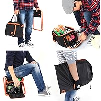 DOPPELGANGER(ドッペルギャンガー) マルチユースストレージチェア DMT242-BO 軽量アルミフレーム 折りたたみ式 【専用収納バッグ付属】 大容量収納・キャンプ フリーマーケット フィッシング 運動会やイベント観戦に 【軽量コンパクト設計 重量約1.25kg (収納バッグ含む)】 大口ファスナー開口