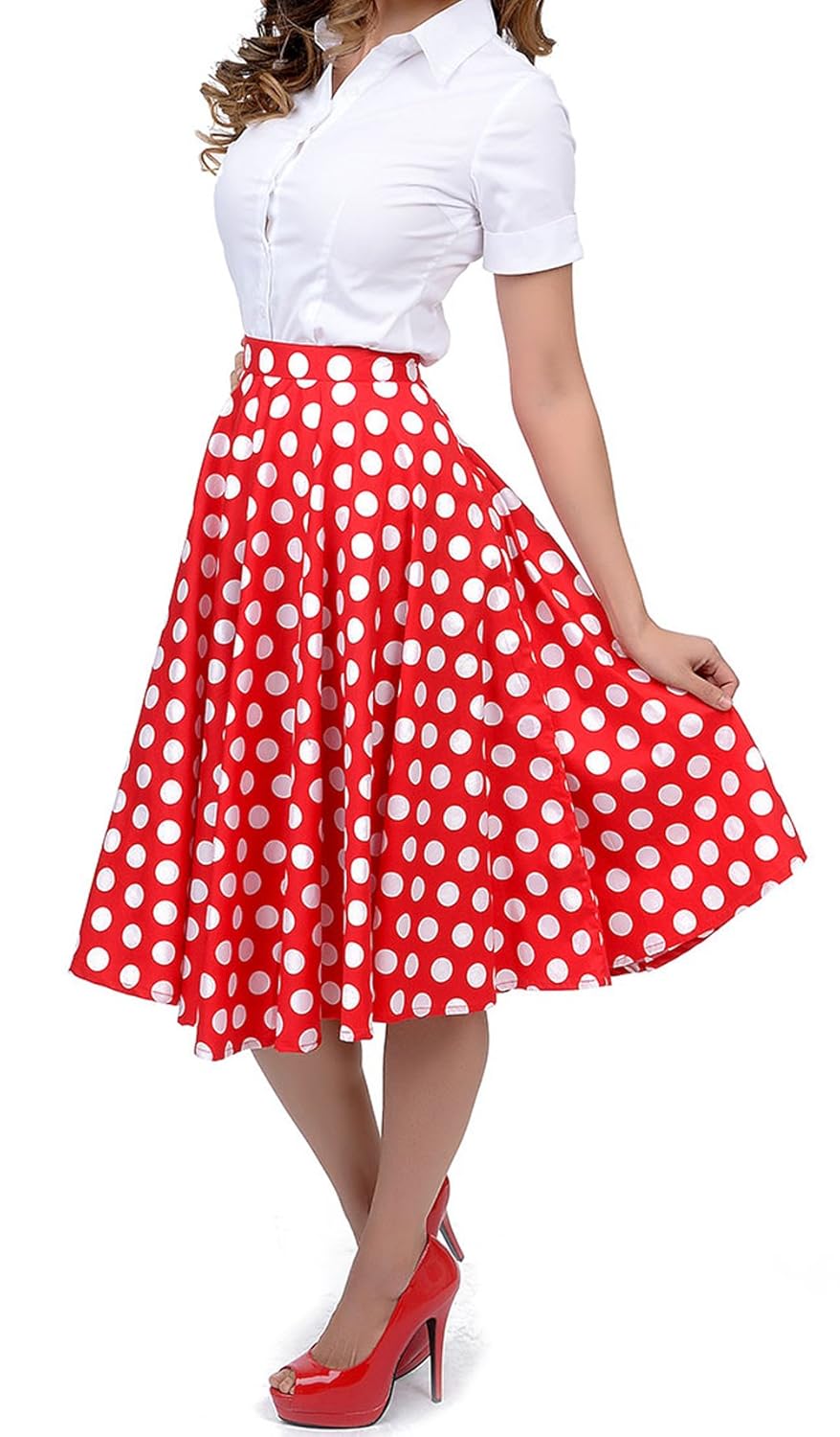 White Red Polkadot skirt Zandiepants