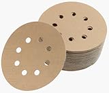 Mirka 23-615-AP Gold 5-Inch 8-Hole Dustless Hook-and-Loop Sanding Disks, 10 Each of 5 Grits