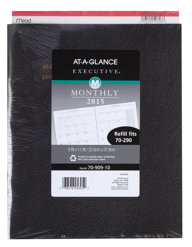 Amazon.com : AT-A-GLANCE 7090910 Executive Monthly Padfolio Refill ...