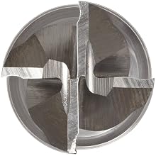 Niagara Cutter DC402 High-Speed Steel End Mill, General Purpose, Regular Length, Uncoated (Bright), 4 Flutes, Double Square End