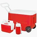Igloo Red Wheelie Cool 38 Roller Combo - 38 Quart