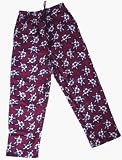Red Floral Flannel Pajama Pants for Men and Women