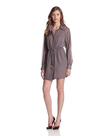 BCBGeneration Women's Sheer Sleeve Dress, Dark Slate, XX-Small BCBGeneration Women's Sheer Sleeve Dress, Dark Slate, XX-Small