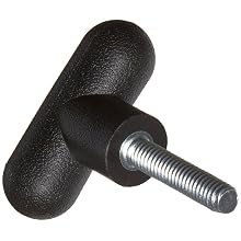 DimcoGray Black Thermoplastic T-Handle Wing Knob Female, Brass Insert: 5/16-18" Thread x 1/2" Depth, 2-1/4" Diameter x 1-7/16" Height x 3/4" Hub Dia x 5/8" Hub Length (Pack of 10)