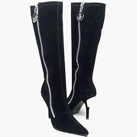 RFUG Women Sexy Zip up Mid Calf Dress Boots Black
