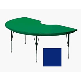 Correll Ar4872-Kid-27 Kidney Shape Blow-Molded Activity Tables - Standard Legs- Blue by Correll