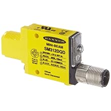 Banner SM312DQD Mini Beam DC Photoelectric Sensor, Diffuse Mode, 4-Pin European QD Termination, 380mm Sensing Range