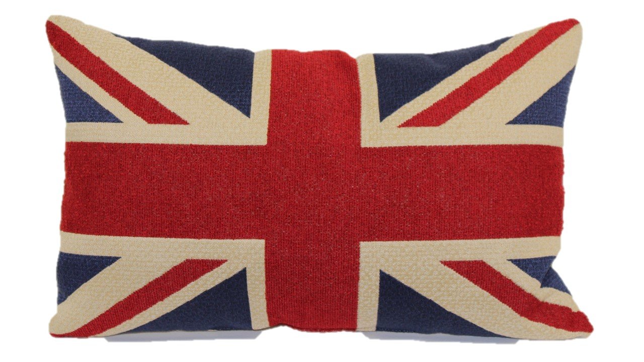 Union Jack Tapestry Toss Pillow, 13-Inch