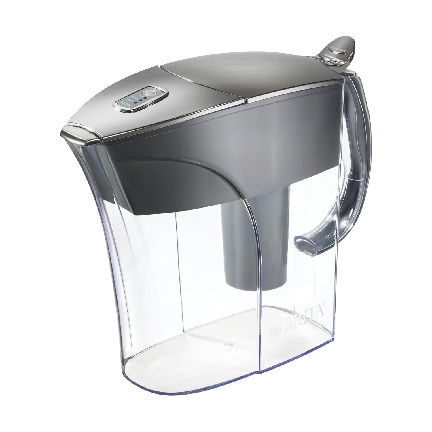 Brita Riviera Water Filter Pitcher, Chrome, 8 Cup , New, Free Shipping