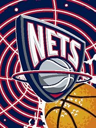 New Jersey Nets Colorful Raschel Blanket Throw - NBA Basketball Fan Shop Sports Team Merchandise