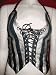 Gasoline Glamour Pearl And Black Stripes Custom Leather Vest