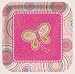 Creative Converting Mod Butterfly 9 Inch Square Paper Dinner Plate 8 Count - Case of 12