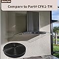 Beaufan 2 Pack CFK1-TM Charcoal Filter Replacement for Cosmo Range Hoods UMC30, UC30, UMC36, UC36