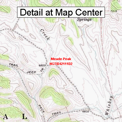 USGS Topographic Quadrangle Map - Meade Peak, Idaho (Folded/Waterproof)