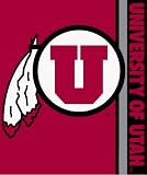 Utah Utes NCAA Licensed 50 x 60 Stripes Raschel Throw Blanket