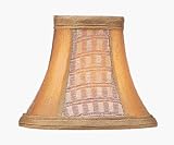 Unique Design S110 Gold Panel Silk Bell Clip Shade with Corn Silk Fringe
