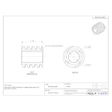 Boston Gear D1427KRH Worm Gear, 14.5 Degree Pressure Angle, 0.875" Bore, 8 Pitch, 1.5 PD, RH