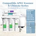 Vegebe 3-Stage Pre-Filter Fit for APEC RO System, Water Filter Replacement Set Fit for Essence & Ultimate Series ROES-(50/75/ PH75), RO-(45/90/ PH90/ Hi/PERM/Pump), WFS-1000 Reverse Osmosis System