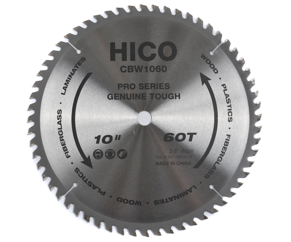 HICO Wood Saw Blade 10Inch 60Tooth ATB Thin Kerf General Purpose