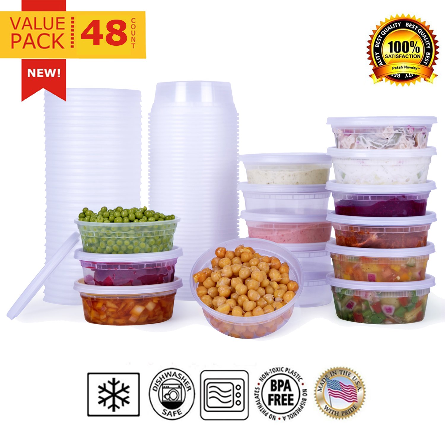 Paksh Novelty Plastic Containers for Lunch / Small Food Containers with