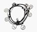 8 Names of God on Coins made of Sterling Silver on a Black Leather Bracelet and Necklace in one