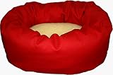 Extra Large 52 Bagel Donut Dog Pet Bed - Red Sherpa