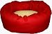 Large 40 Bagel Donut Dog Pet Bed - Red Sherpa