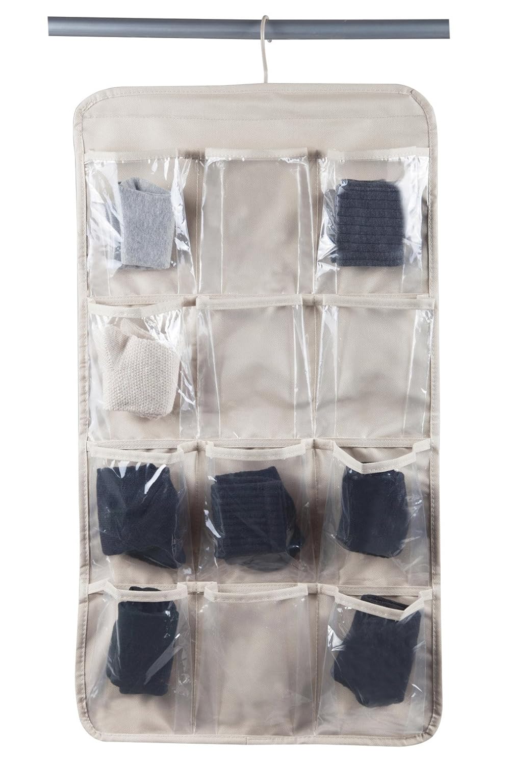 StorageManiac Clear Vinyl 12Pocket Hanging Organizer, Doublesided