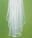 Satin Ribbon Edge Veil - White
