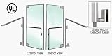 CRL Brushed Stainless Left Hand Double Acting Glass Mount Keyed Access C Exterior Bottom Securing Deadbolt Handle