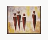 Art Reproduction Oil Painting - Abstract: Abstract Minds with Studio Black Metal Frame - Black Finish - Standard 20x24 - Hand Painted Framed Canvas Art