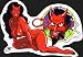 All Products : Sexy Voluptuous Devil Woman with Devil Head & Cigar by COOP - Sticker / Decal