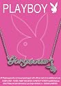 Officially Licensed PLAYBOY "GORGEOUS" SILVER CHARM WITH BUNNY HEAD NECKLACE
