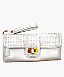 Elliott Lucca Woven Clutch in White