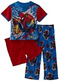 AME Sleepwear Boys 2-7 Spiderman Break Out City 3 Piece Pajama Set, Multi, 8