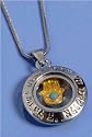 Shema Israel Necklace with rotating golden Hamsa