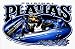 Original Playaz - Rollin' High - Bull Dog, Doberman & Blue Car with Clear Background - Sticker / Decal