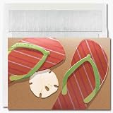 Tropical Flip Flops - Boxed holiday Christmas Cards