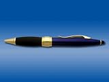 University of Michigan - Brass Ball Point Pen - Laser Engraved (blue/gold)