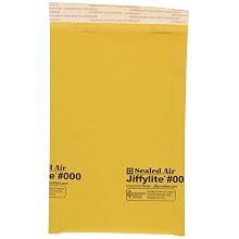 Sealed Air Jiffylite Self-Seal 4 x 8 Inch Brown Kraft Mailers 25 Pack (10181)