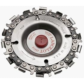 King Arthur's Tools 45814 Lancelot 4-Inch Diameter 14 Tooth Fine Cut Chain Carver Attachment for Side Grinder with 5/8-Inch Arbor