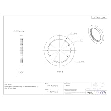 Boston Gear YI3248 Internal Gear, 20 Degree Pressure Angle, 32 Pitch, 48 Teeth, Brass