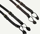 Basket Weave 7/8 Inch Leather Braided Suspenders by Claiborne