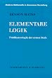 Elementare Logik. Pr�dikatenlogik der ersten Stufe