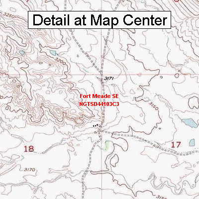 USGS Topographic Quadrangle Map - Fort Meade SE, South Dakota (Folded/Waterproof)