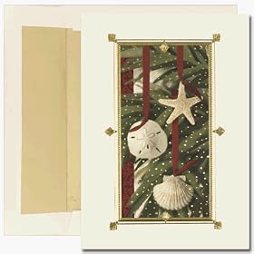 Shell Ornaments - Boxed holiday Christmas Cards