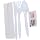 Dixie CMP26NSPC Medium Weight Polypropylene Fork, Knife, Teaspoon, Napkin, Salt and Pepper Cutlery Kit, White (Case of 250)